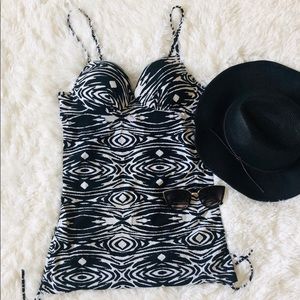 Black and White Swim Top